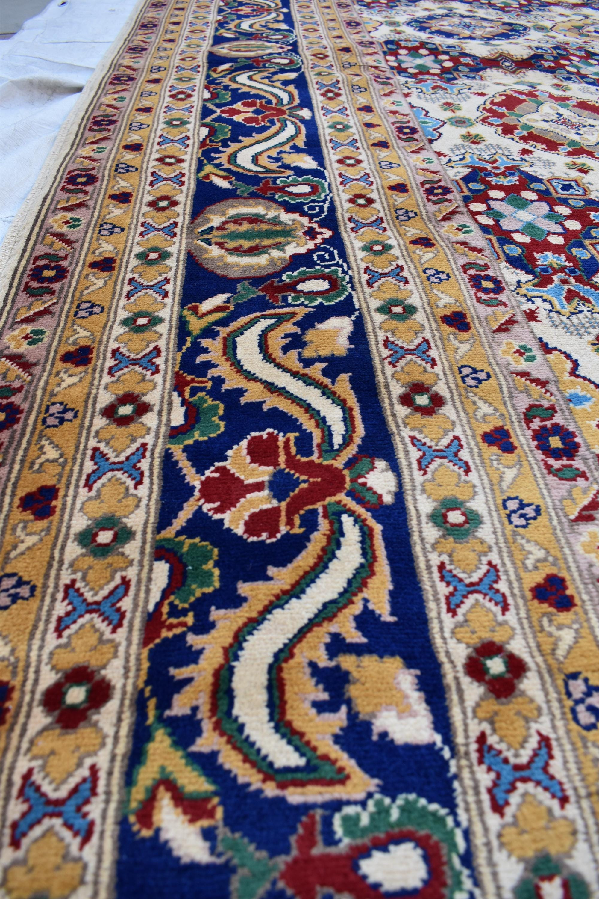 17x10 Handmade Chob Rang Carpet Authentic Afghan Wool Rug | Large Vintage Area Carpet for living room and dinning room 17.3x9.5 ft