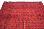 Vintage Afghan Shirin Takab Wool Rug 20 years old - Traditional Red Geometric Carpet - 9.9x6.6 ft - Bedroom Rug, Living Room Carpet