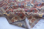 Handmade Chob Rang Carpet - 9.11x6.7 ft | Authentic Afghan Wool Rug | Large Vintage Area Carpet, Living Room Rug, Bedroom Carpet