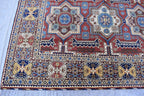 Handmade Chob Rang Carpet - 9.11x6.7 ft | Authentic Afghan Wool Rug | Large Vintage Area Carpet, Living Room Rug, Bedroom Carpet