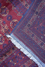 Waziri Vintage Handmade Afghan Carpet 9.11 x 6.9 ft – Natural Wool Rug with Traditional Patterns, Living room Rug, Bedroom Rug