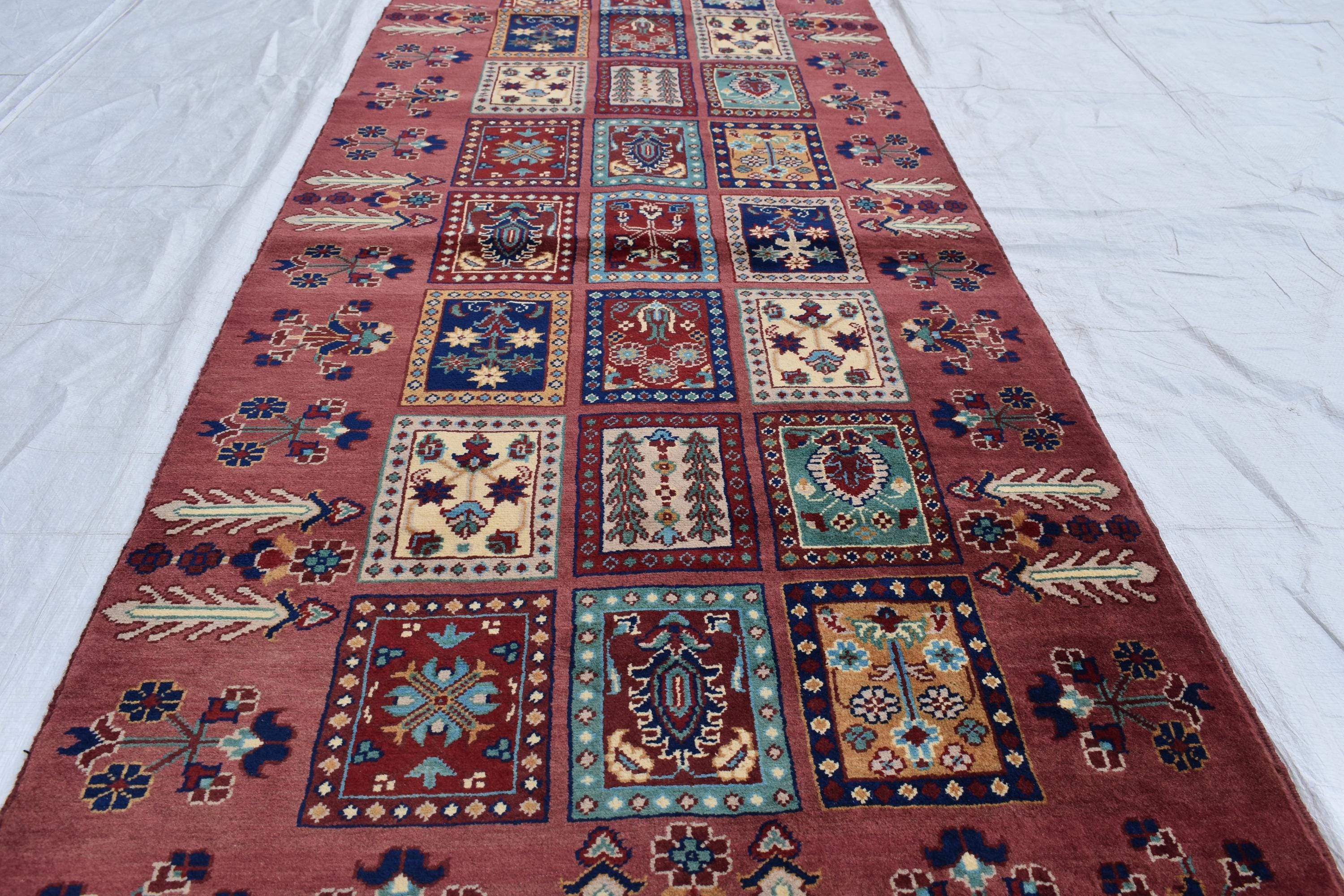 Handmade Maranus Runner Rug - 13x3 ft | Elegant Afghan Carpet for Hallways, Entryways, Narrow Rug, Handmade Runner