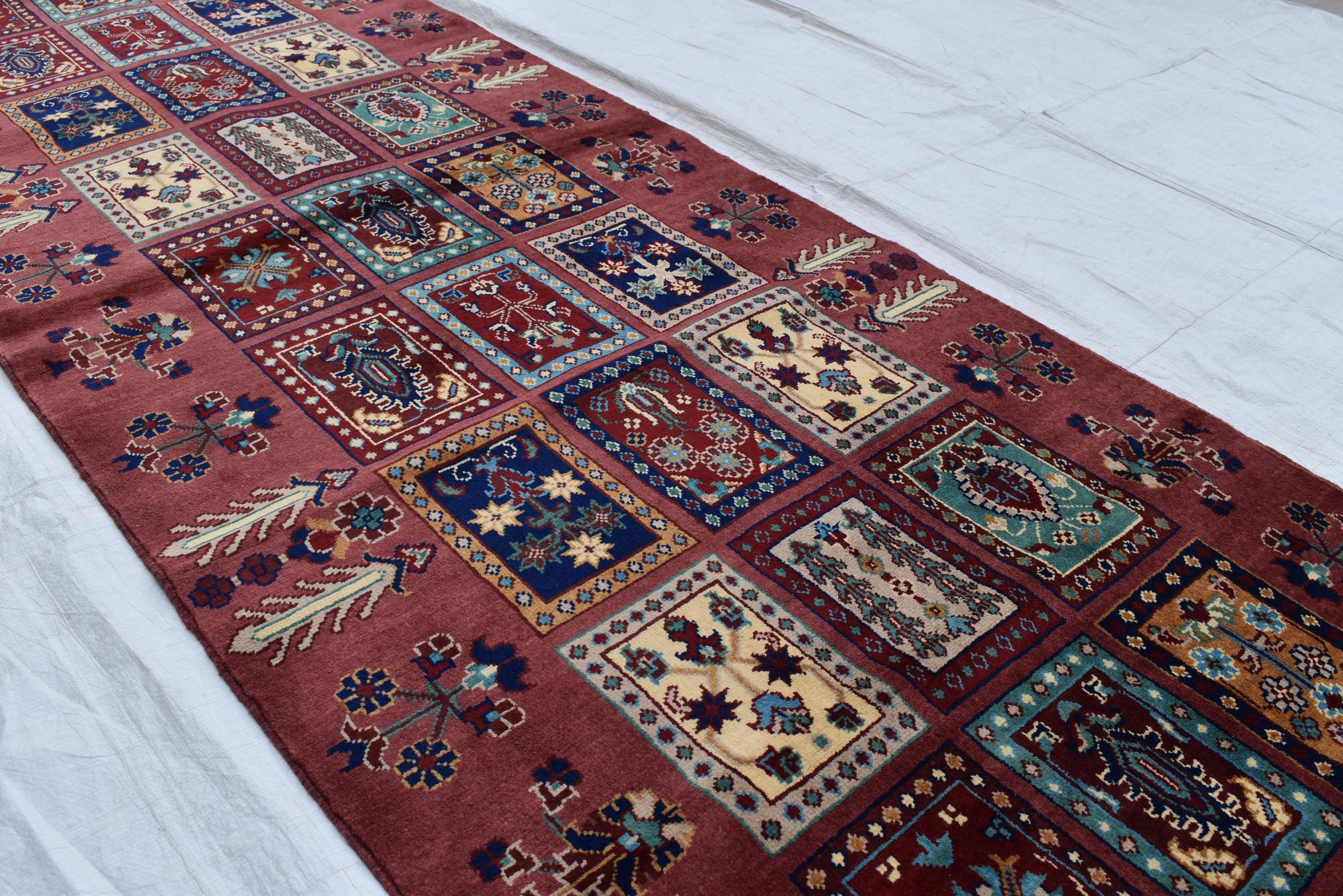 Handmade Maranus Runner Rug - 13x3 ft | Elegant Afghan Carpet for Hallways, Entryways, Narrow Rug, Handmade Runner