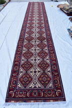 Handwoven Afghan Runner Rug - 18.2x3.1 ft | Authentic Afghan Carpet for Hallway Rug, Entryway Rug, Rustic Hallway Rug