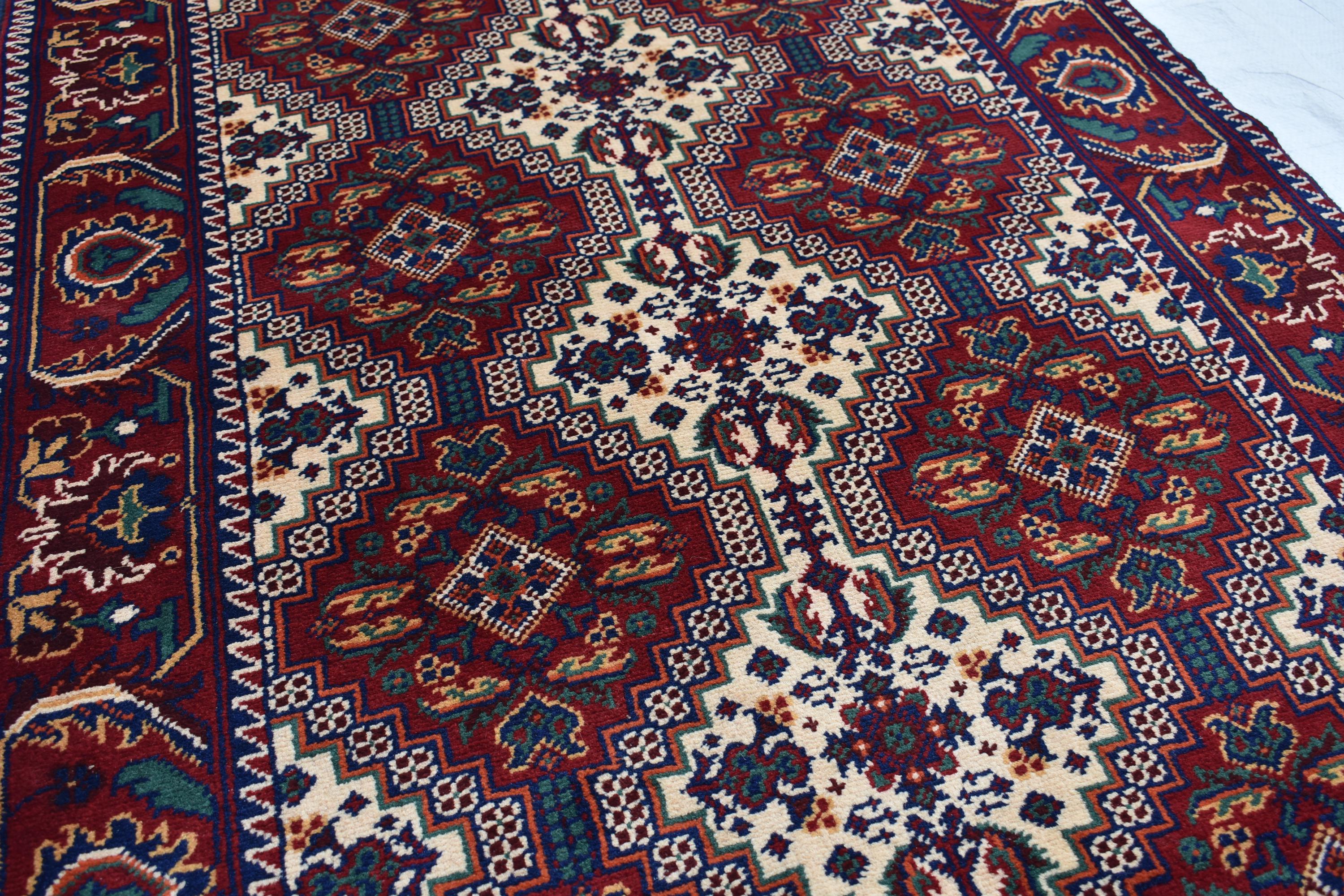 Handwoven Afghan Runner Rug - 18.2x3.1 ft | Authentic Afghan Carpet for Hallway Rug, Entryway Rug, Rustic Hallway Rug