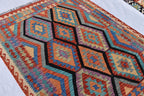 Beautiful Tribal Vintage Gilam - 6.9x5.2 ft | Handwoven Afghan Kilim Rug for Classic Decor