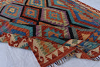 Beautiful Tribal Vintage Gilam - 6.9x5.2 ft | Handwoven Afghan Kilim Rug for Classic Decor