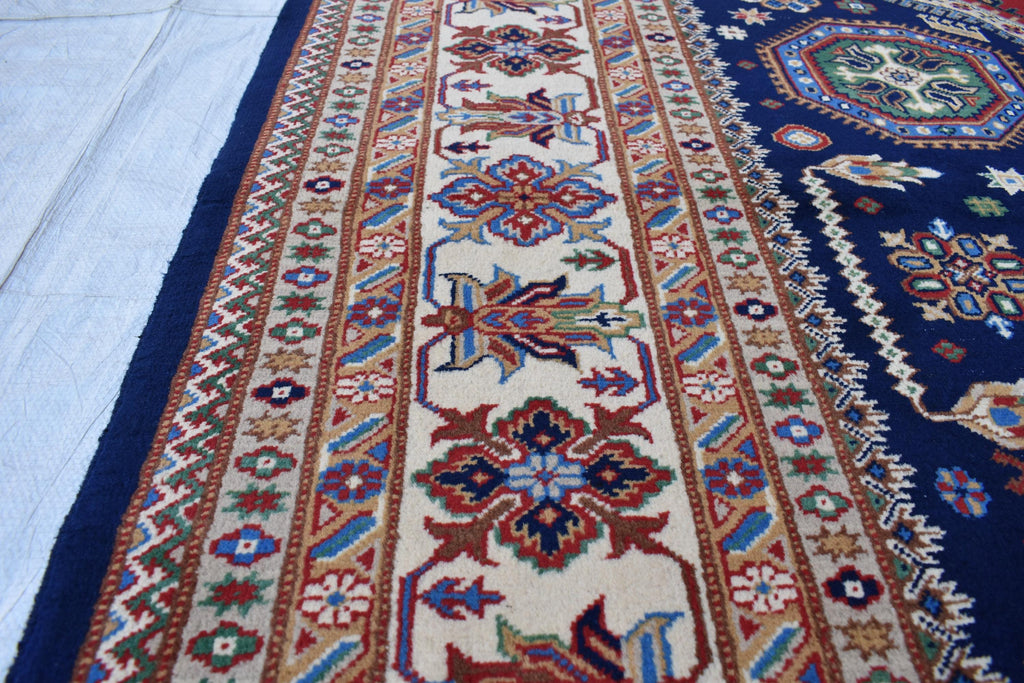 Handmade Kashi Maranus Carpet - 9.10x6.7 ft | Authentic Afghan Rug with Traditional Patterns