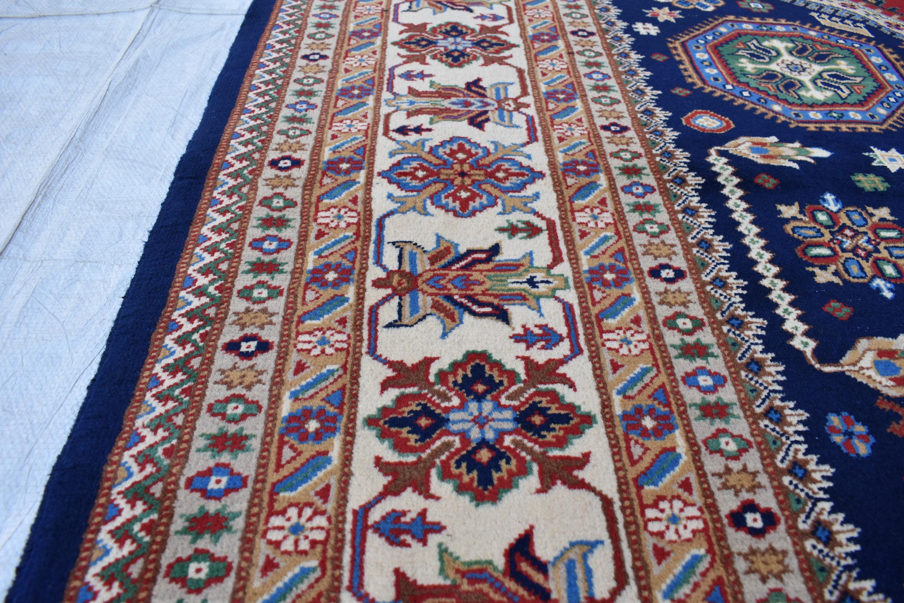 Handmade Kashi Maranus Carpet - 9.10x6.7 ft | Authentic Afghan Rug with Traditional Patterns