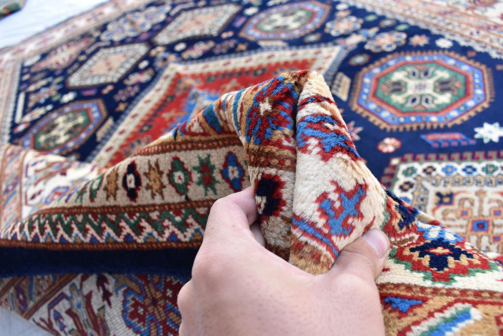 Handmade Kashi Maranus Carpet - 9.10x6.7 ft | Authentic Afghan Rug with Traditional Patterns