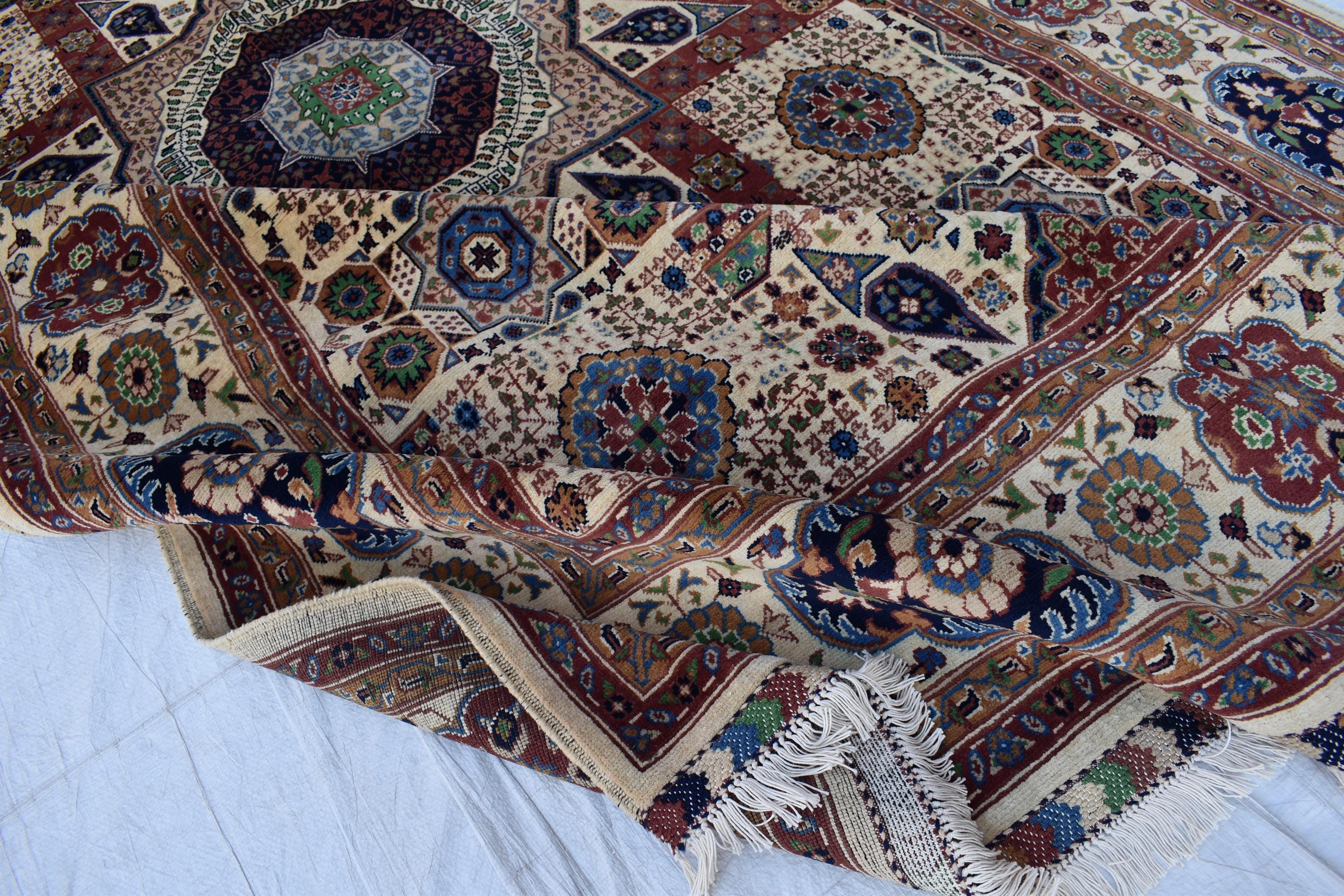 Chob Rang Carpet - 11.5x6.7 ft | Handwoven Afghan Rug with Rich Patterns and Colors