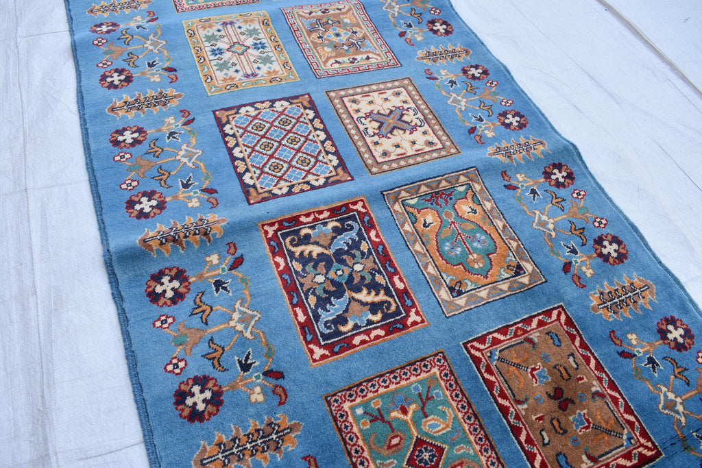 Handwoven Ayni Runner - 6.11 x 2.9 ft | Traditional Afghan tribal carpet for Hallway Runner, Entryways long Runner