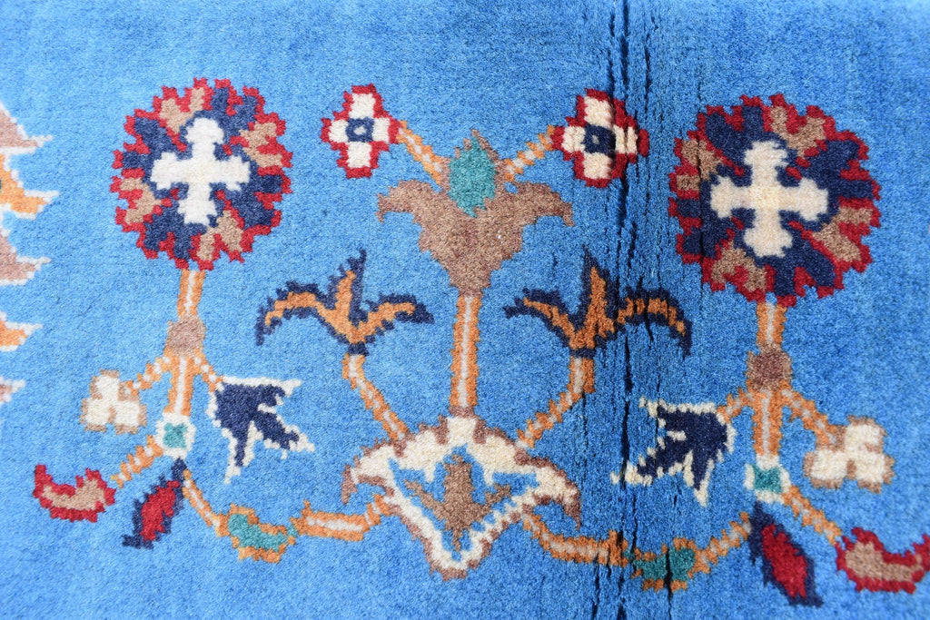 Handwoven Ayni Runner - 6.11 x 2.9 ft | Traditional Afghan tribal carpet for Hallway Runner, Entryways long Runner