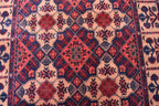 Tribal Yousafi Runner Rug - 12.9 x 3 ft | Handwoven Afghan Wool Carpet with Geometric Patterns | Hallway Runner | Entryway Rug