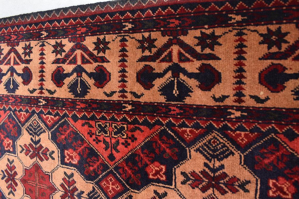 Tribal Yousafi Runner Rug - 12.9 x 3 ft | Handwoven Afghan Wool Carpet with Geometric Patterns | Hallway Runner | Entryway Rug