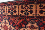 Tribal Yousafi Runner Rug - 12.9 x 3 ft | Handwoven Afghan Wool Carpet with Geometric Patterns | Hallway Runner | Entryway Rug