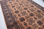Gorgeous Bukhara Handmade Carpet - 10.2 x 6.7 ft | Authentic Afghan Wool Rug with Traditional Design | Living Room Rug | Office Rug