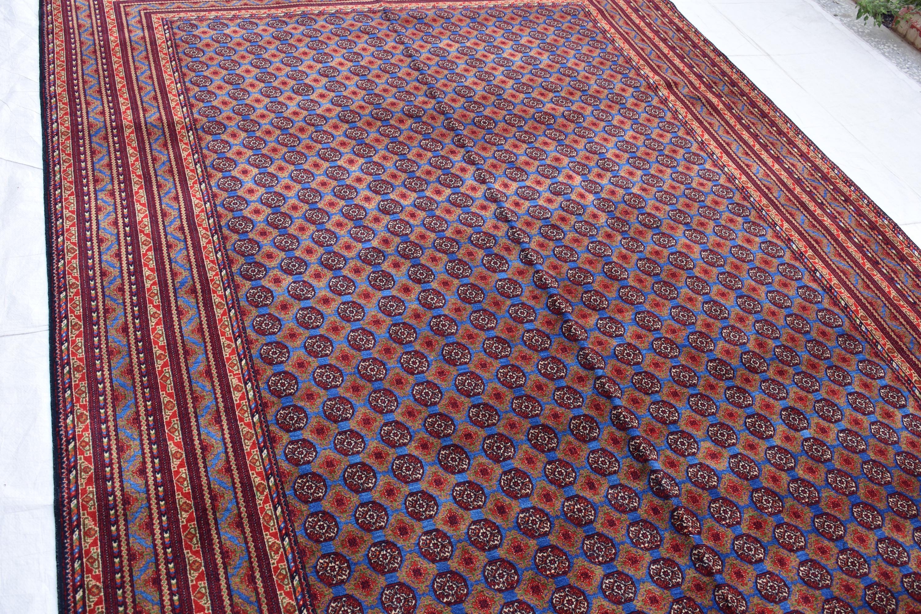 Authentic MORAI-GUL BELJIK Vintage Afghan Carpet – 9.9 x 6.7 ft – Handwoven Masterpiece | Living Room Rug | Bedroom Rug
