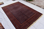 Authentic MORAI-GUL BELJIK Vintage Afghan Carpet – 9.9 x 6.7 ft – Handwoven Masterpiece | Living Room Rug | Bedroom Rug