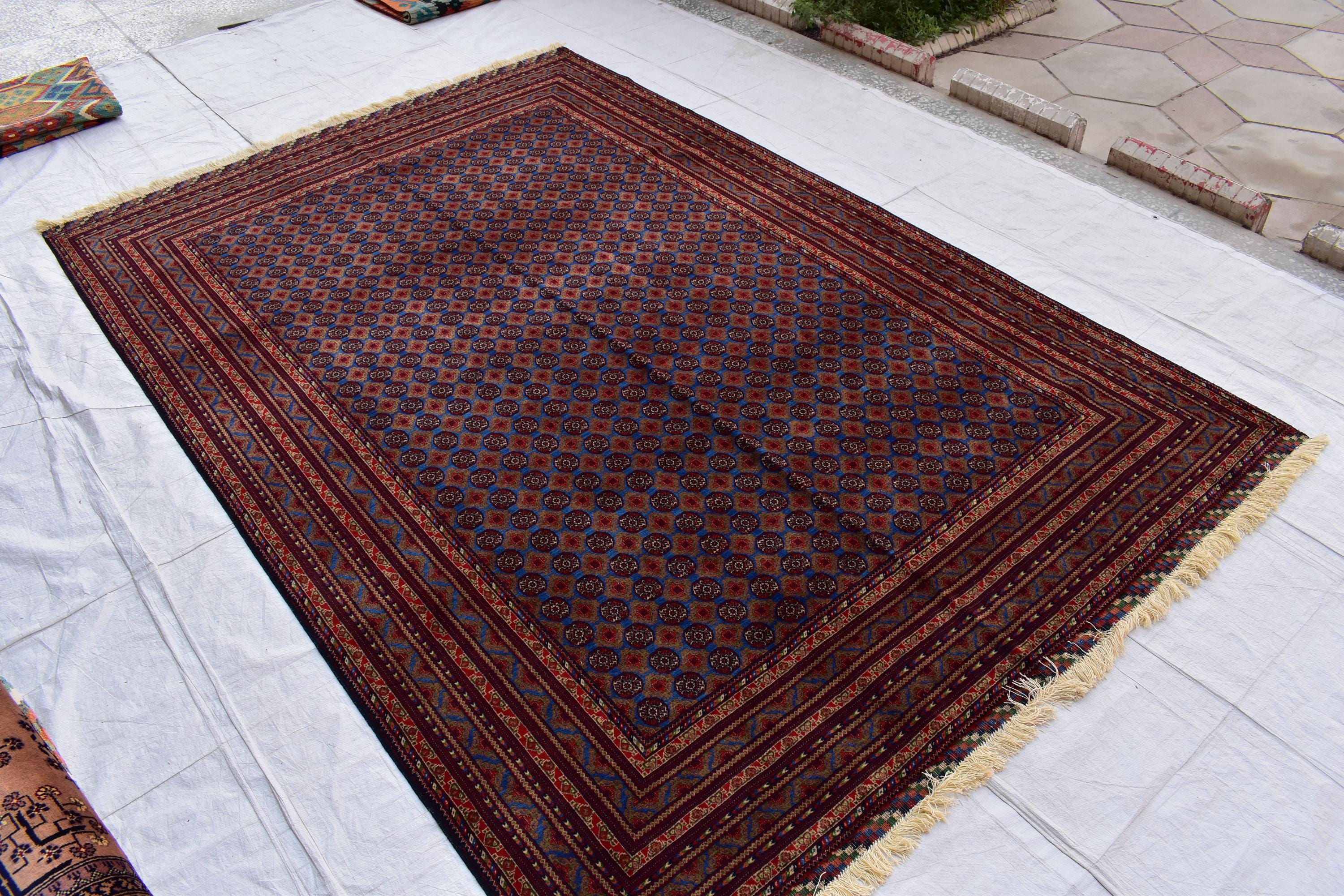 Authentic MORAI-GUL BELJIK Vintage Afghan Carpet – 9.9 x 6.7 ft – Handwoven Masterpiece | Living Room Rug | Bedroom Rug