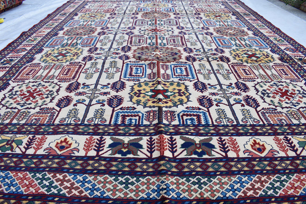 Traditional Bukhara Afghan Carpet – 10.1x6.10 ft – Handwoven Wool Rug | Living Room Rug | Bedroom Rug | Boho Home Decor