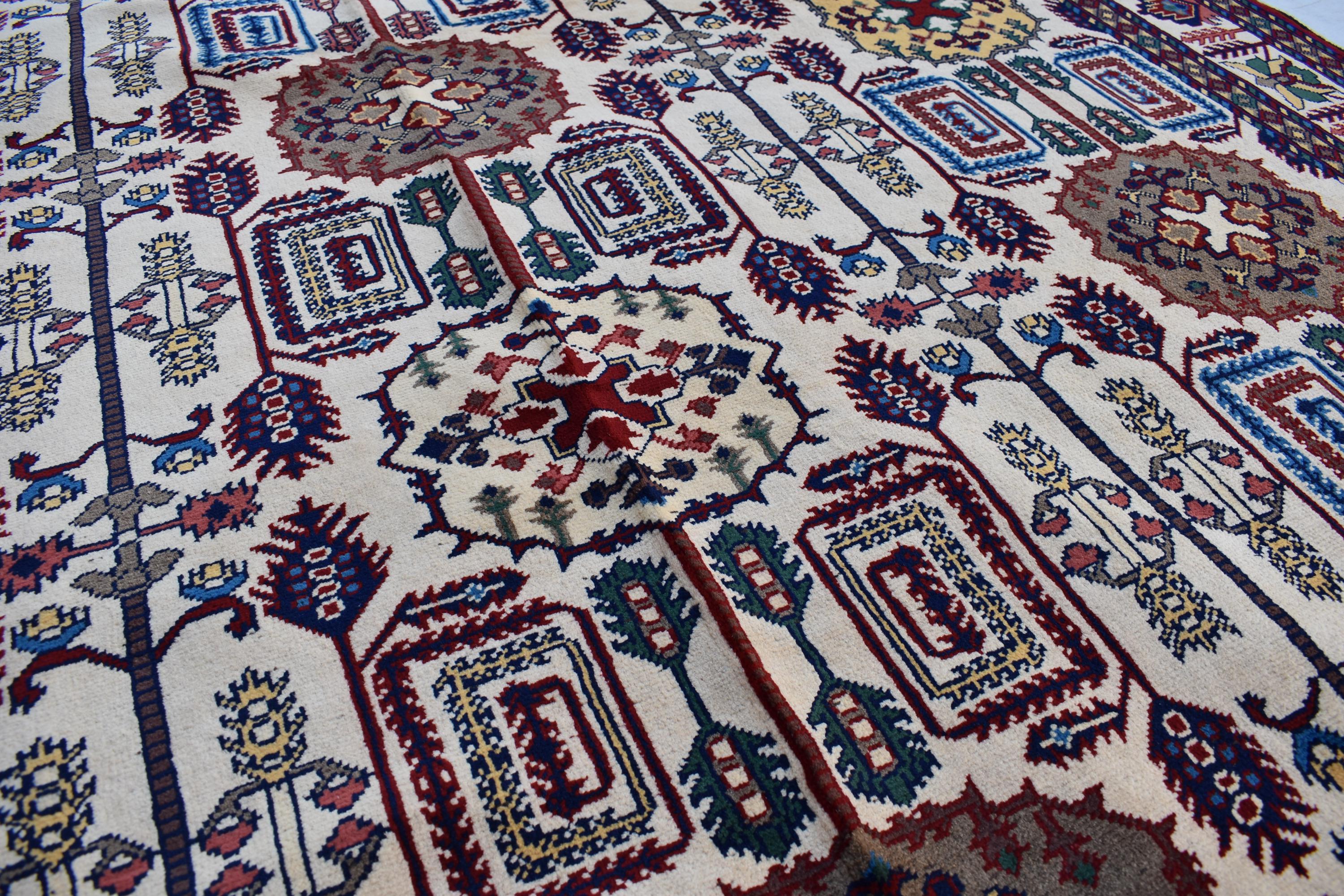 Traditional Bukhara Afghan Carpet – 10.1x6.10 ft – Handwoven Wool Rug | Living Room Rug | Bedroom Rug | Boho Home Decor