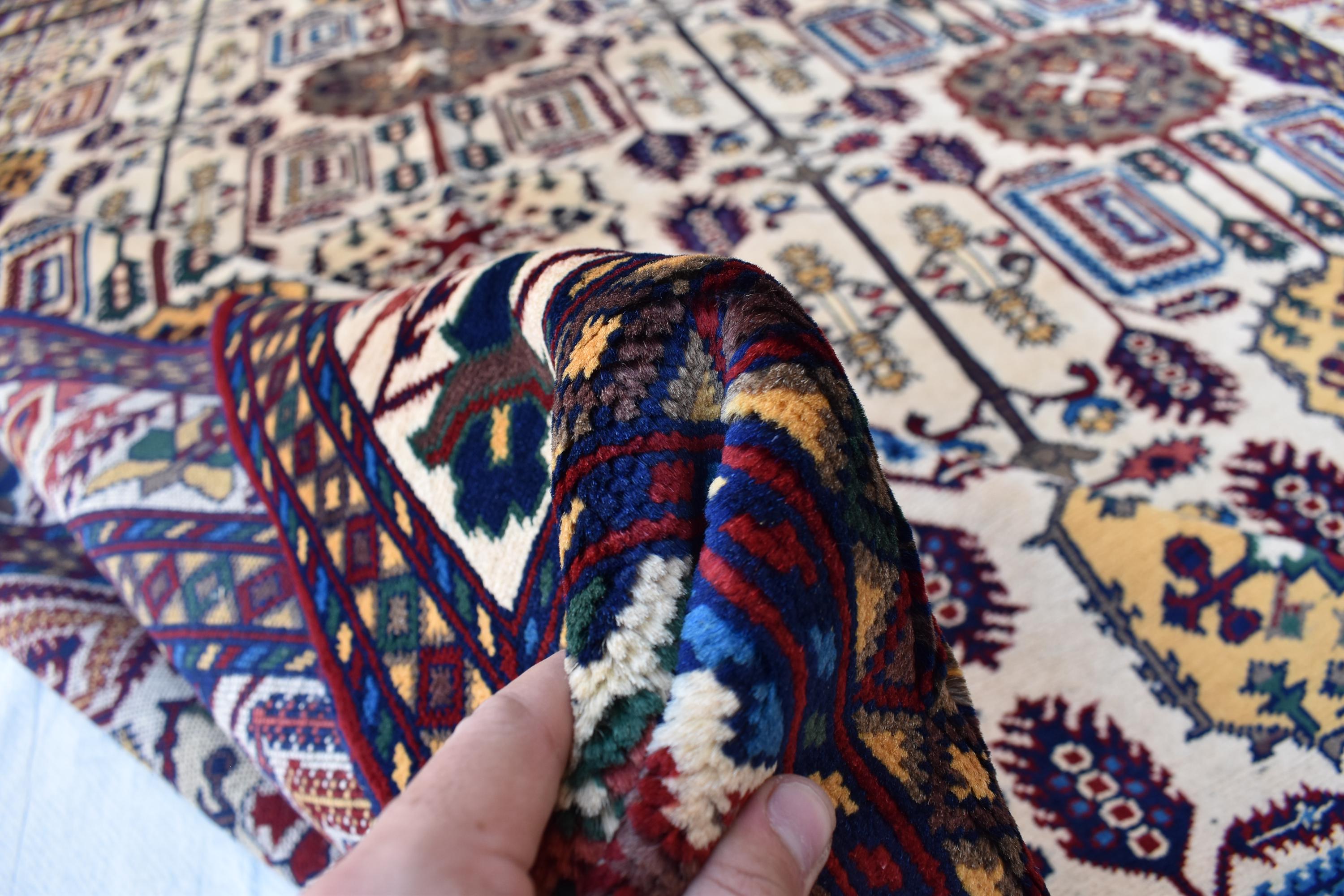 Traditional Bukhara Afghan Carpet – 10.1x6.10 ft – Handwoven Wool Rug | Living Room Rug | Bedroom Rug | Boho Home Decor