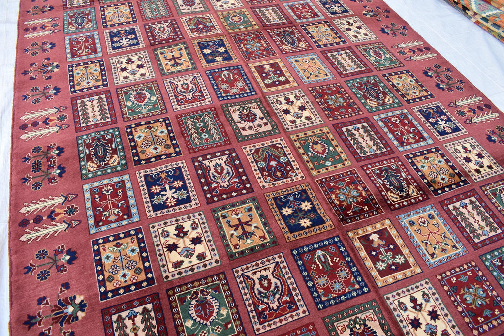 Handmade Afghan Tribal Rug – Geometric Patchwork Design – 10.6 x 6.10 ft – Vibrant Wool CarpetAyni | Living Room Rug