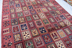 Handmade Afghan Tribal Rug – Geometric Patchwork Design – 10.6 x 6.10 ft – Vibrant Wool CarpetAyni | Living Room Rug