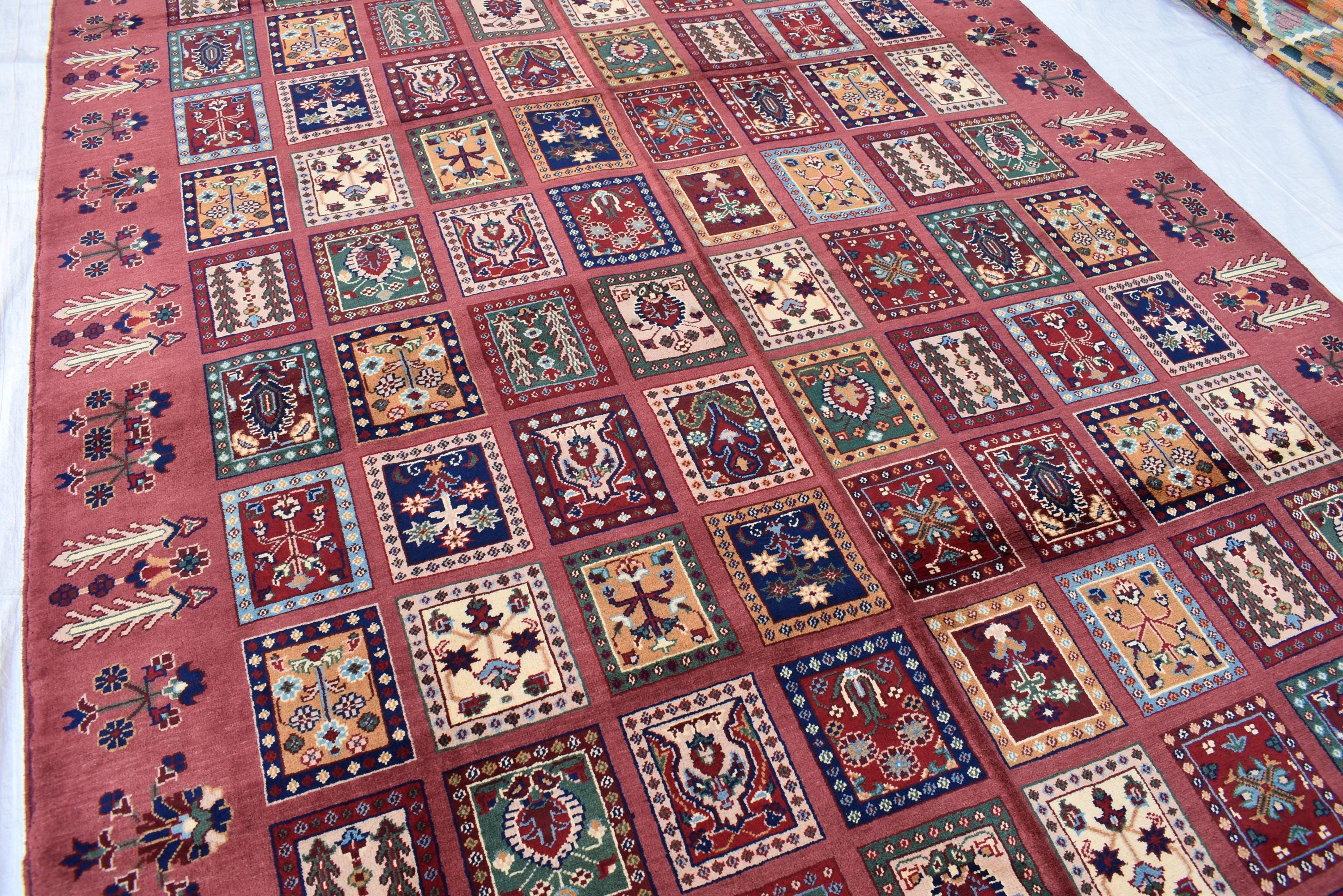 Handmade Afghan Tribal Rug – Geometric Patchwork Design – 10.6 x 6.10 ft – Vibrant Wool CarpetAyni | Living Room Rug
