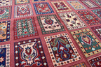 Handmade Afghan Tribal Rug – Geometric Patchwork Design – 10.6 x 6.10 ft – Vibrant Wool CarpetAyni | Living Room Rug
