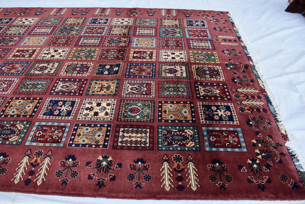 Handmade Afghan Tribal Rug – Geometric Patchwork Design – 10.6 x 6.10 ft – Vibrant Wool CarpetAyni | Living Room Rug