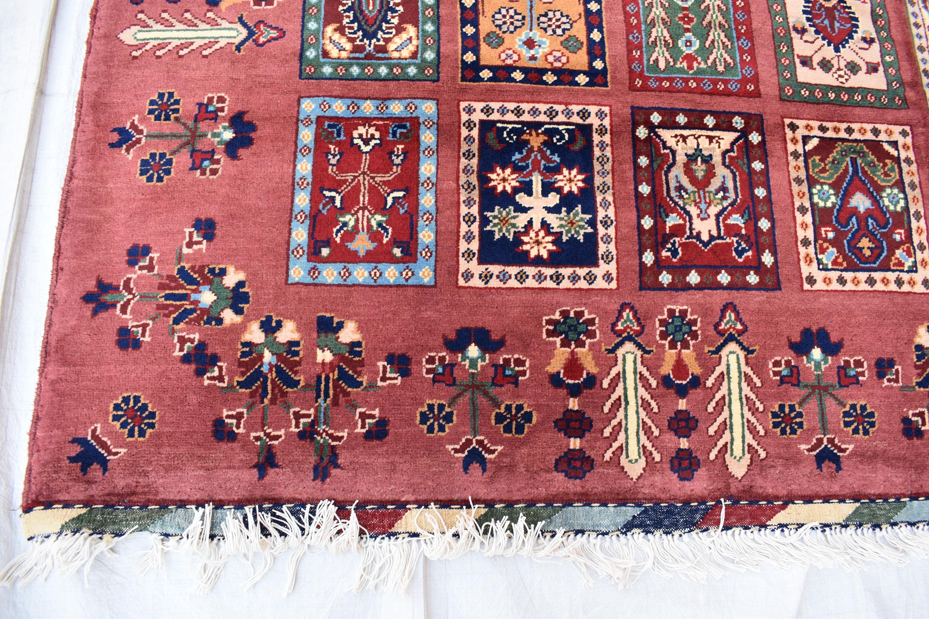 Handmade Afghan Tribal Rug – Geometric Patchwork Design – 10.6 x 6.10 ft – Vibrant Wool CarpetAyni | Living Room Rug