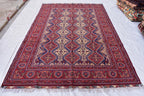 Handwoven Yousafi Tribal Afghan Carpet – 10 x 6.7 ft – Authentic Wool Rug with Traditional Motifs