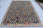 Traditional Tribal Gilam Rug - 9.5 x 6.7 ft | Authentic Handwoven Afghan Design with Rich Patterns | Farm House Rug