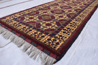Elegant Yousafi Handmade Runner – 9.11x3 ft, Authentic Afghan Wool Rug with Timeless Design, Unique Entryway Decor, Ideal for Hallway