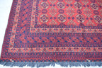 Vintage Waziri Afghan Carpet – 9.10x6.6 ft, Handwoven Wool Rug with Traditional Tribal Design