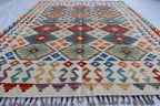 Authentic Chobi Gilam Afghan Rug – 6.15x4.10 ft, Handwoven Wool Carpet with Traditional Design | Living Room Rug