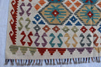 Authentic Chobi Gilam Afghan Rug – 6.15x4.10 ft, Handwoven Wool Carpet with Traditional Design | Living Room Rug