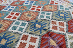 Authentic Chobi Gilam Afghan Rug – 6.15x4.10 ft, Handwoven Wool Carpet with Traditional Design | Living Room Rug