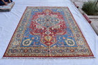 Authentic Chobi Rug – 8.10x6.4 ft: Handwoven Afghan Wool Carpet with Classic Design.