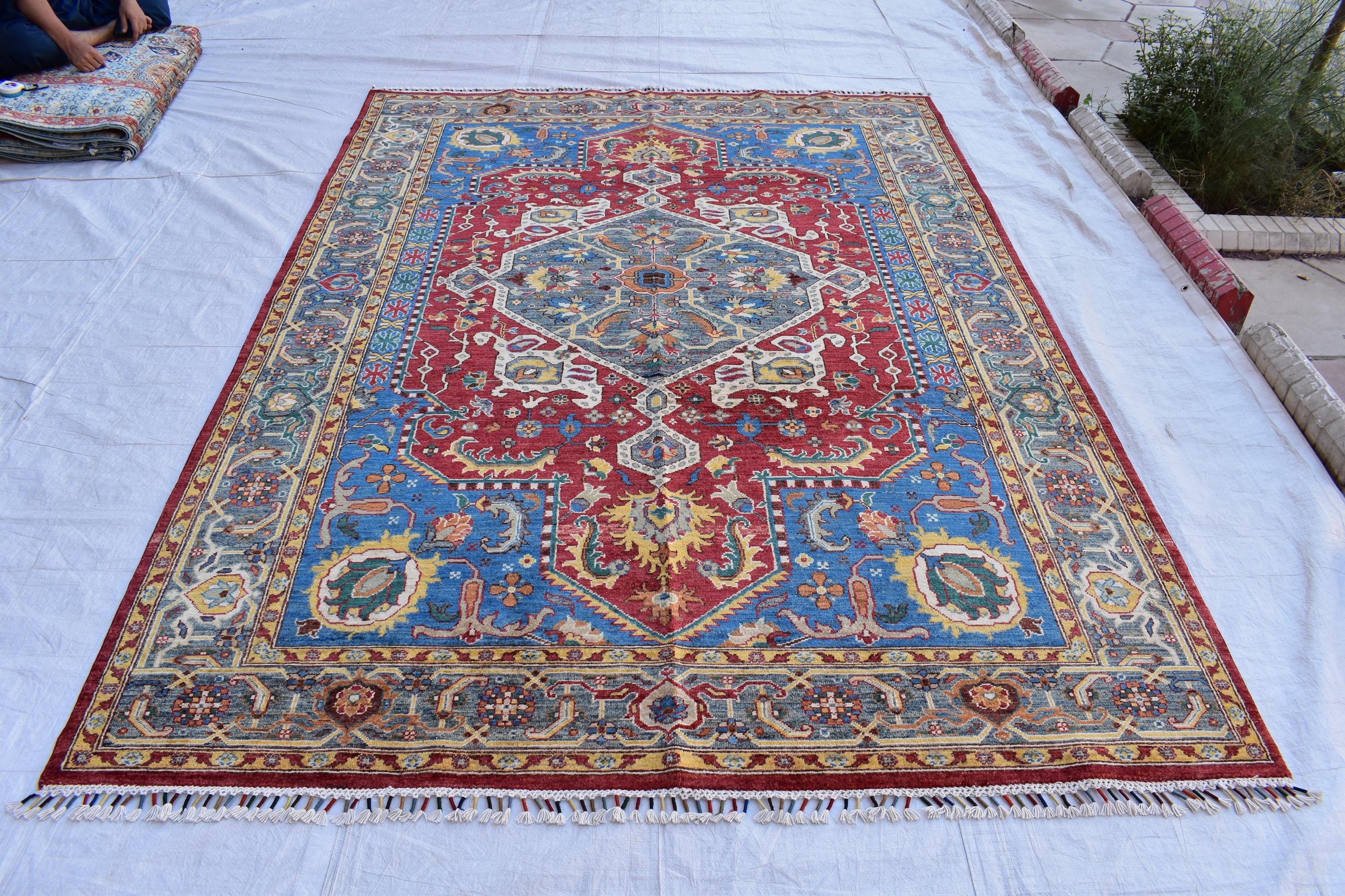 Authentic Chobi Rug – 8.10x6.4 ft: Handwoven Afghan Wool Carpet with Classic Design.