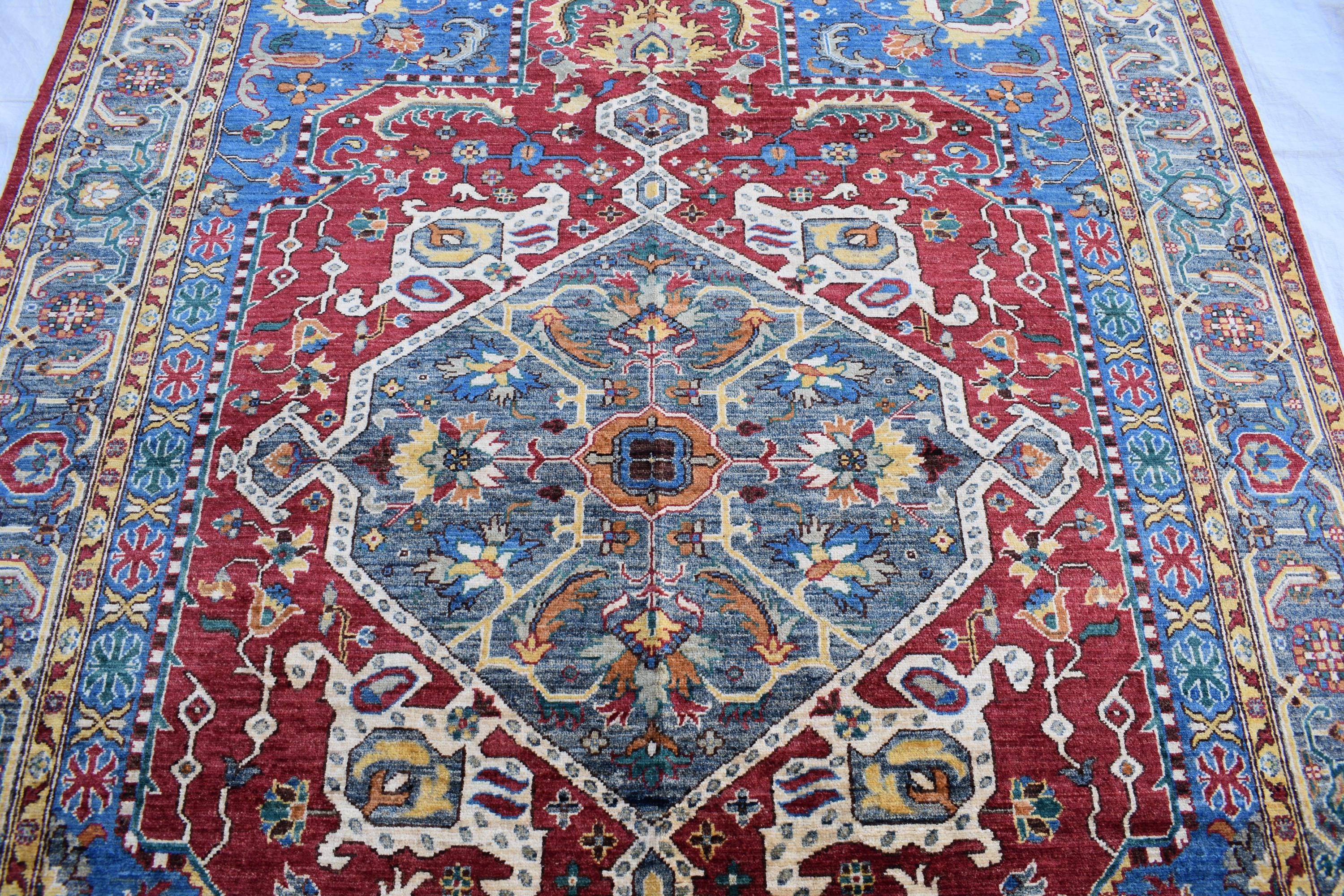 Authentic Chobi Rug – 8.10x6.4 ft: Handwoven Afghan Wool Carpet with Classic Design.