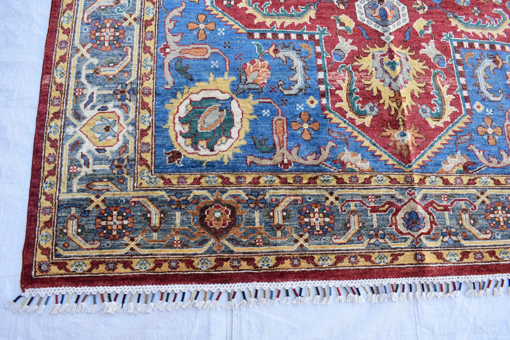 Authentic Chobi Rug – 8.10x6.4 ft: Handwoven Afghan Wool Carpet with Classic Design.
