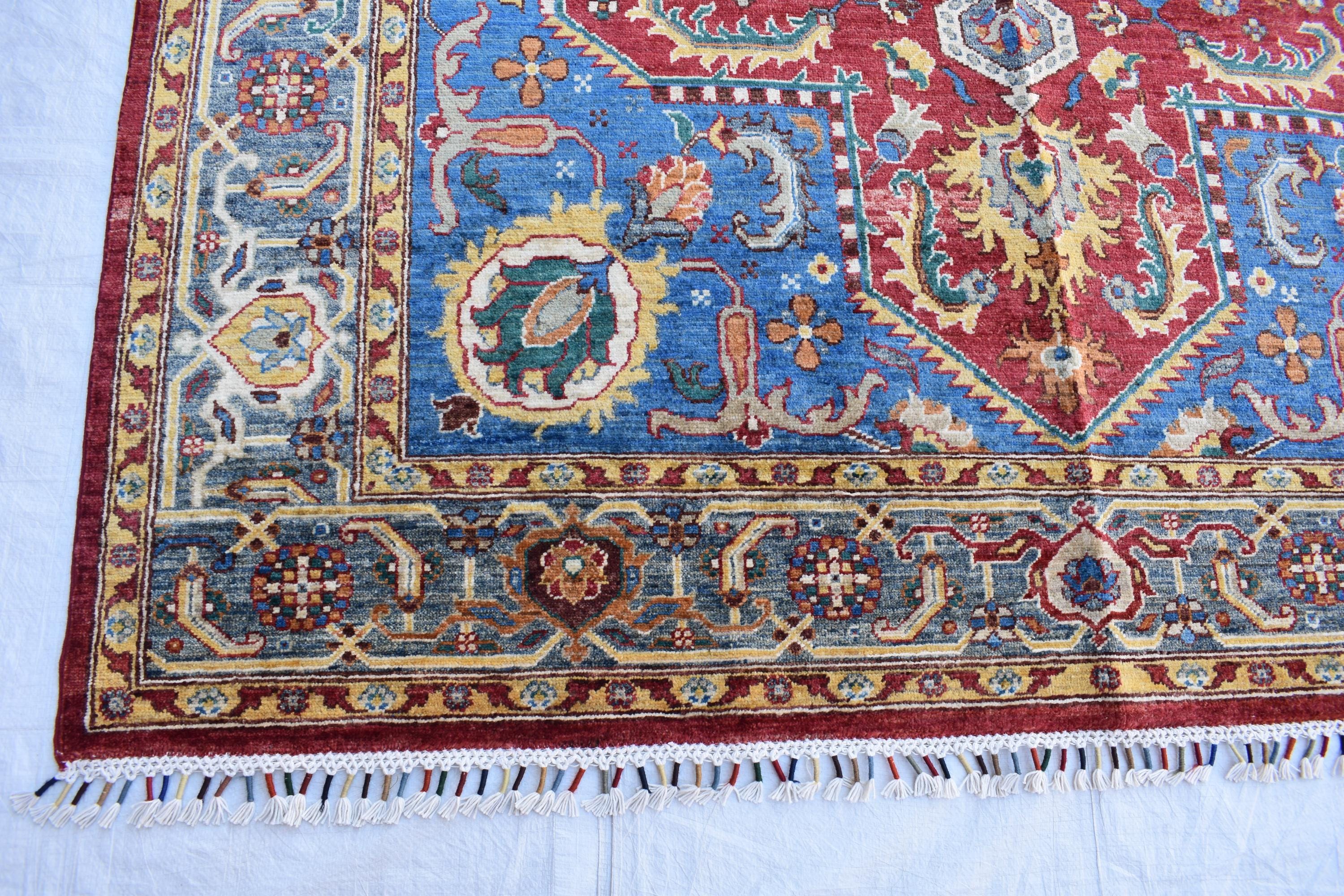 Authentic Chobi Rug – 8.10x6.4 ft: Handwoven Afghan Wool Carpet with Classic Design.