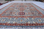 Unique Chobi Rug – 9.5x6.3 ft Handwoven Afghan Wool Carpet with Classic Medallion and Floral Motifs | Living Room Rug