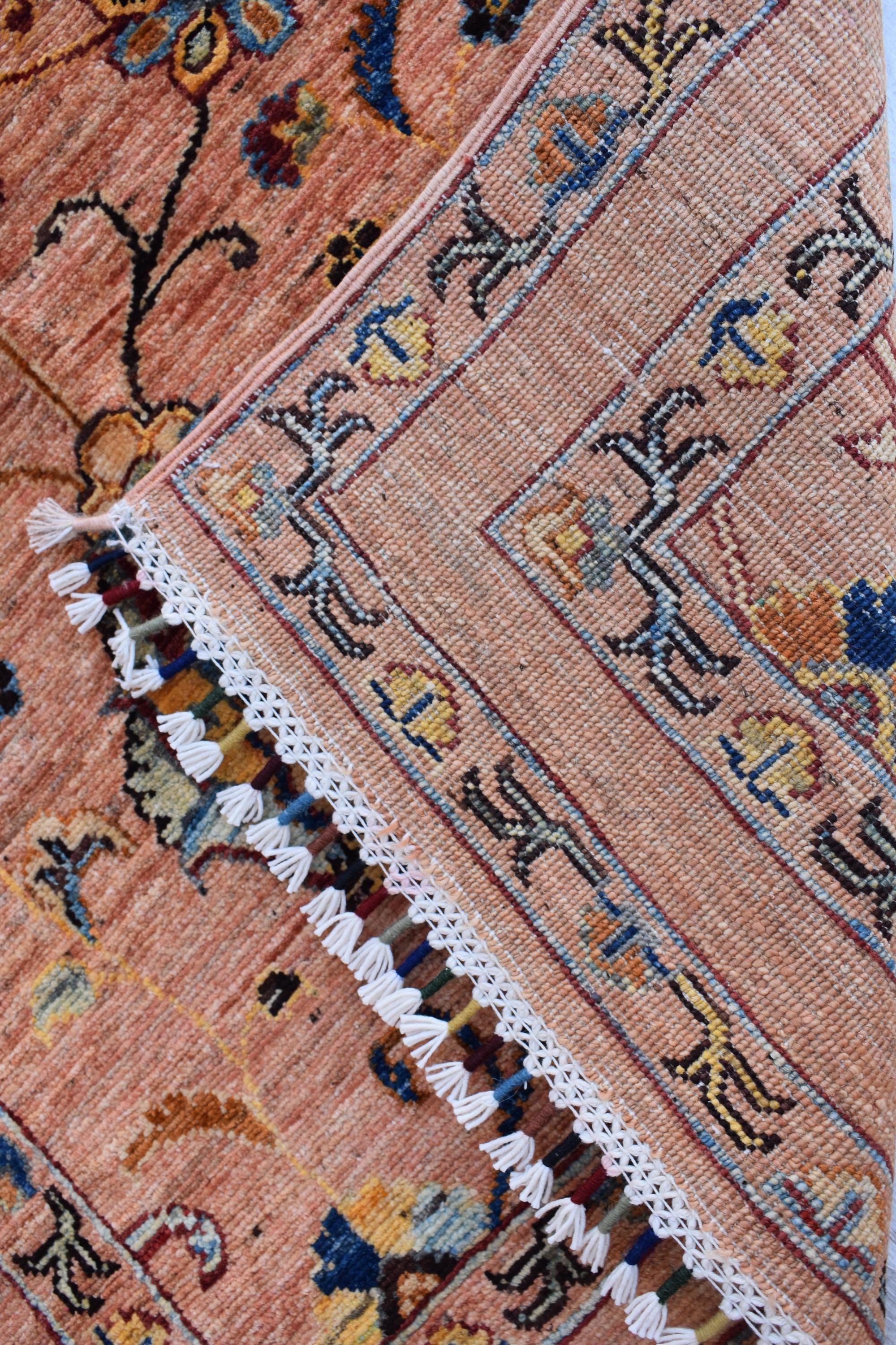 Hand-Knotted Afghan Floral Medallion Rug – 4.10x2.7 ft | Wall Hanging Rug | Boho Home Decor | Office Rug | Bedroom Rug
