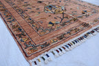 Hand-Knotted Afghan Floral Medallion Rug – 4.10x2.7 ft | Wall Hanging Rug | Boho Home Decor | Office Rug | Bedroom Rug