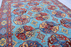handmade vintage geometric 8.2 x 5.9 ft 100% wool, for living room, dinning room and office.