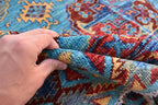 handmade vintage geometric 8.2 x 5.9 ft 100% wool, for living room, dinning room and office.